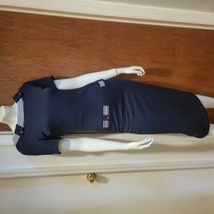 Tatyana Navy Blue Sailor Wiggle Dress XS